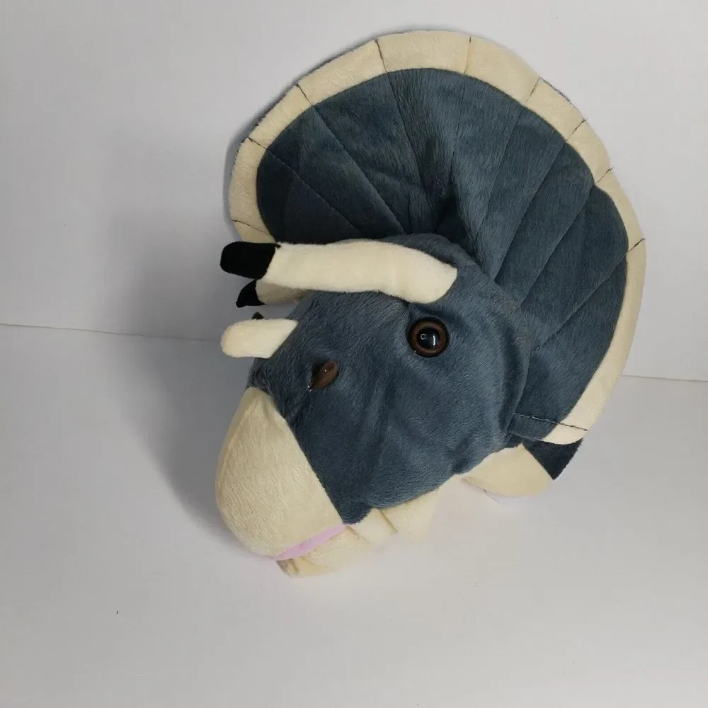 Sherwood‎ Brands Hand Puppet Dinosaur Triceratops 2008 Gray plush 12 inch